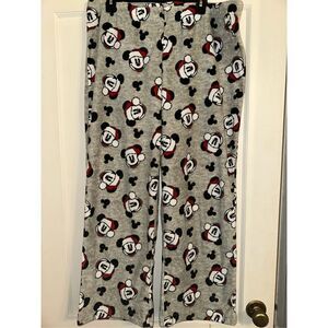 Disney Santa Mickey Mouse Size XXL Fleece Lounge Pajama Pants Christmas Bottoms